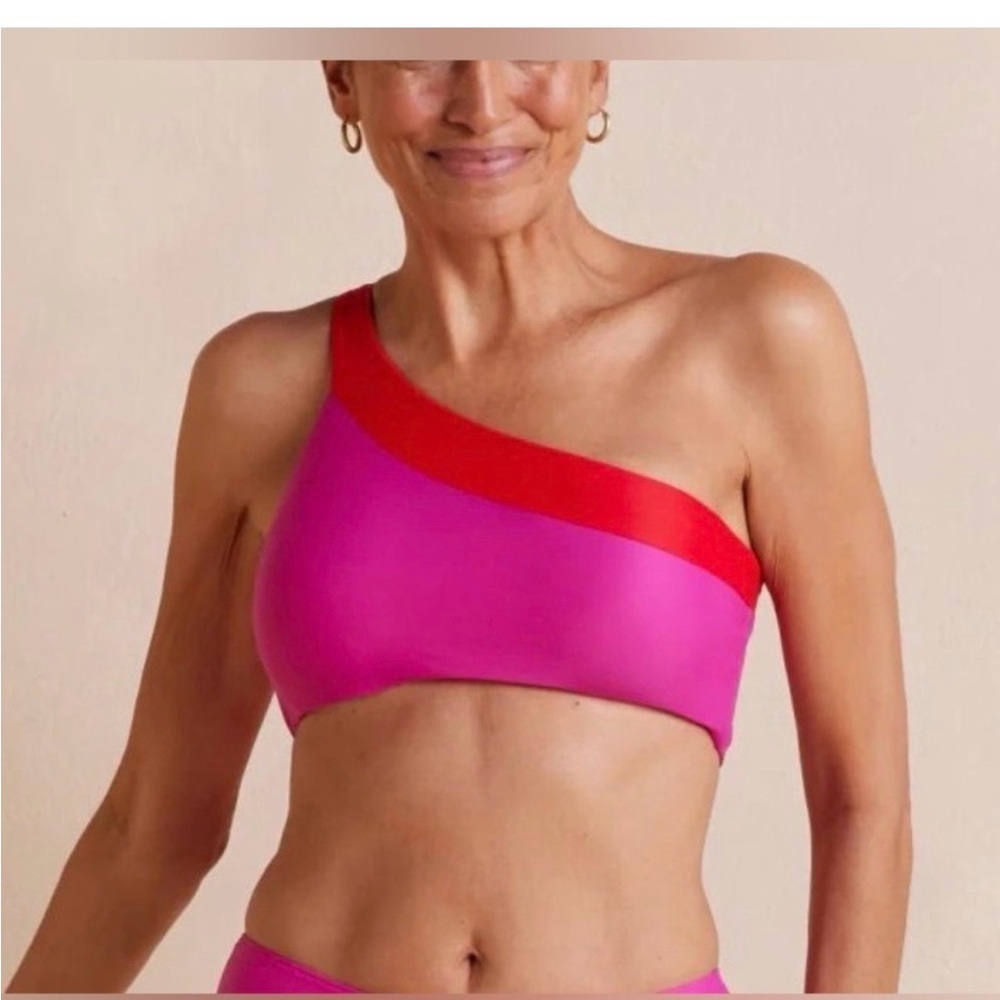 Summersalt pink and red Sidestroke bikini top